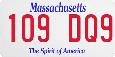 MA license plate 109DQ9