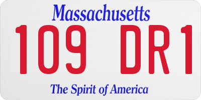 MA license plate 109DR1
