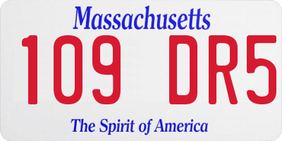 MA license plate 109DR5