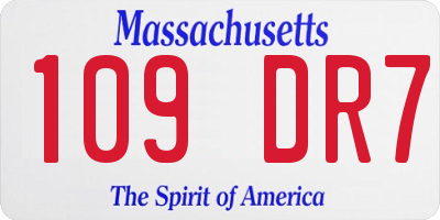 MA license plate 109DR7