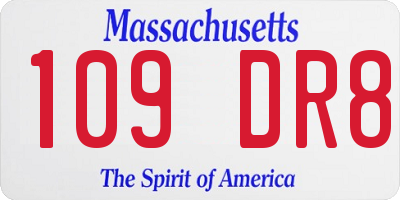 MA license plate 109DR8