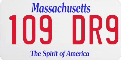 MA license plate 109DR9
