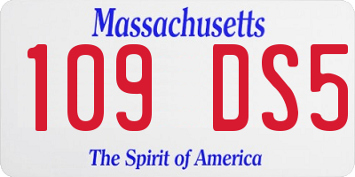 MA license plate 109DS5