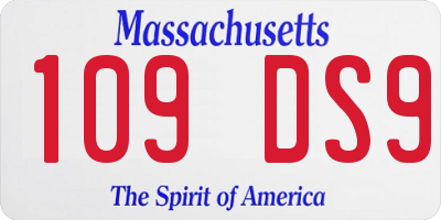 MA license plate 109DS9