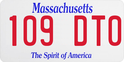 MA license plate 109DT0