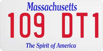 MA license plate 109DT1