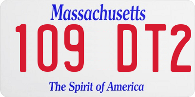 MA license plate 109DT2