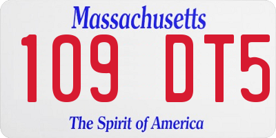 MA license plate 109DT5