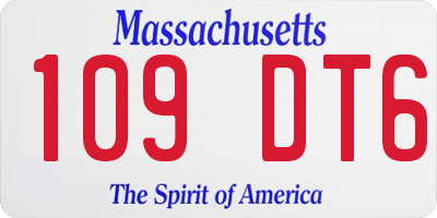 MA license plate 109DT6