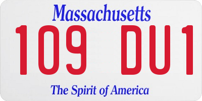 MA license plate 109DU1