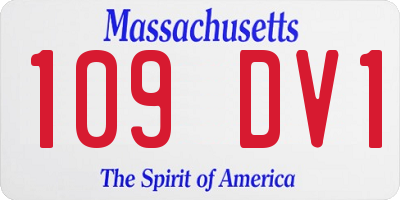 MA license plate 109DV1