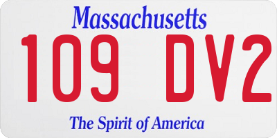 MA license plate 109DV2