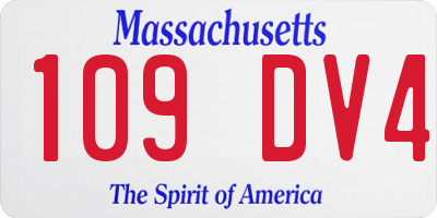 MA license plate 109DV4