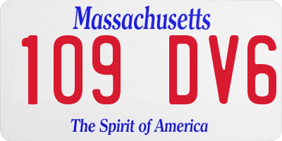 MA license plate 109DV6