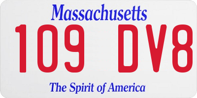 MA license plate 109DV8