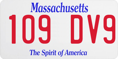 MA license plate 109DV9