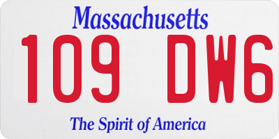 MA license plate 109DW6