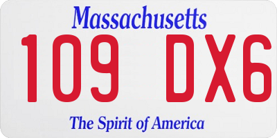 MA license plate 109DX6