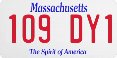 MA license plate 109DY1