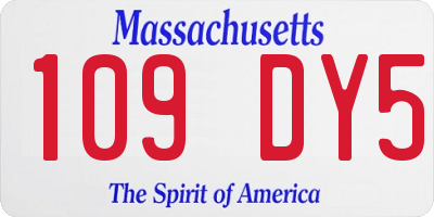 MA license plate 109DY5