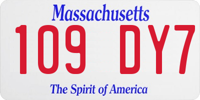 MA license plate 109DY7