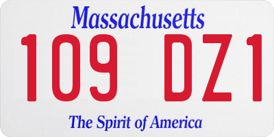 MA license plate 109DZ1