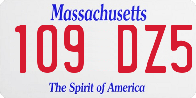 MA license plate 109DZ5