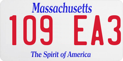 MA license plate 109EA3