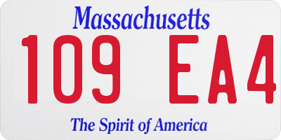 MA license plate 109EA4