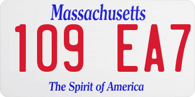 MA license plate 109EA7