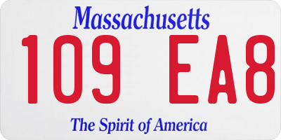 MA license plate 109EA8
