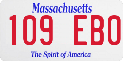 MA license plate 109EB0