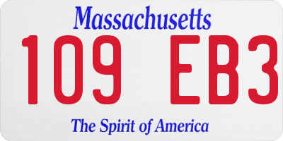 MA license plate 109EB3