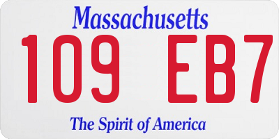MA license plate 109EB7