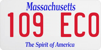 MA license plate 109EC0