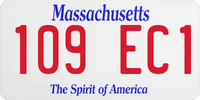 MA license plate 109EC1