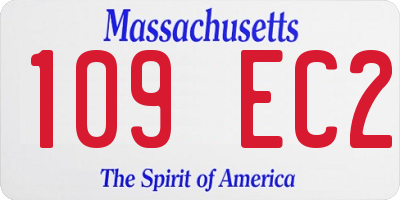 MA license plate 109EC2