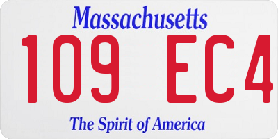 MA license plate 109EC4