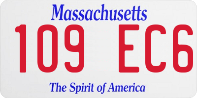 MA license plate 109EC6