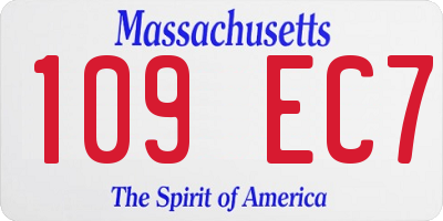 MA license plate 109EC7