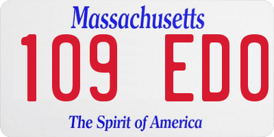 MA license plate 109ED0