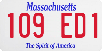 MA license plate 109ED1