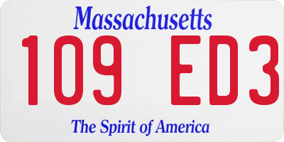 MA license plate 109ED3
