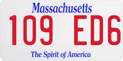 MA license plate 109ED6