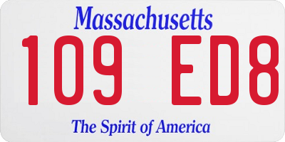 MA license plate 109ED8