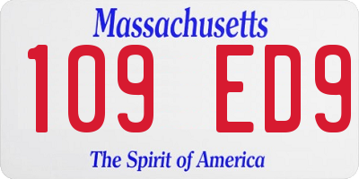 MA license plate 109ED9