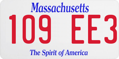 MA license plate 109EE3