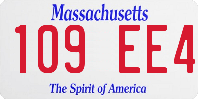 MA license plate 109EE4