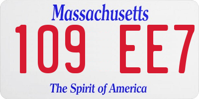 MA license plate 109EE7