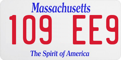 MA license plate 109EE9